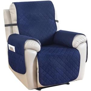 Recliner Chair Cover Slipcover Quilted 100% Water Resistant Nonslip Navy
