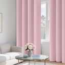 COSVIYA 100% Pink Blackout Curtains for Bedroom Kids Room 54 Inches Length 2 Panels Set, Full Light Blocking Thermal Insulated Grommet Nursery Window Treatment Drapes with Black Liner,W52 x L54
