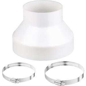 6 to 4 inch Duct Reducer Adapter, Air Ducting Reducer Increaser for Inline Ventilation Fitting, Blower and Exhaust, HAVC Pipe Connector Come with 2 Hose Clamps