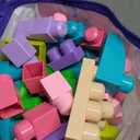 MEGA BLOKS First Builders Toddler Blocks Toys Set, Big Building Bag Collection with 80 Pieces and Storage, Pink, Ages 1+ Years