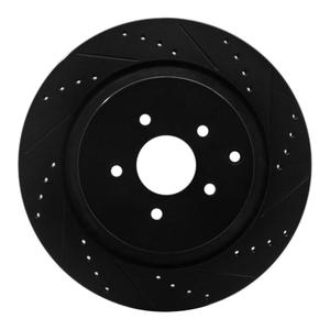 Dynamic Friction 633-68015R - Drilled and Slotted Black Zinc Brake Rotor