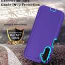 ONOLA Compatible with Samsung Galaxy A14 5G Case with HD Screen Protector, Heavy Duty Shockproof & Dropproof 3-Layer Cover Phone Case for Samsung A14,Purple SkyBlue