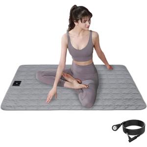 Grounding Mat Cotton Grounding Pad for Bed, Grounding Sheet Anti-Slip Mat Pad with Cotton & Silver Fiber, with 15ft Grounding Cord for Sleep for Stress Relief Sleep Improvement 23 * 35in (Gray)