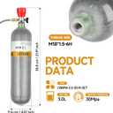 3L 4500psi Carbon Fiber Air Tank & Fill Station for PCP Paintball Scuba SCBAEmpty Bottle (Red Gauge Tank Kits)