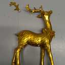 Zensounding 2PCS Christmas Deer Pendant Bedding and Standing Gold Deer Resin Home Decoration Suitable for Fireplace Living Room Dining Table Christmas Decoration (Golden)