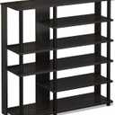 Furinno Turn-N-Tube Multi Storage Shoe Rack, 35.2"W 6-Tier, Espresso/Black,17082EX/BK (35 Inch)