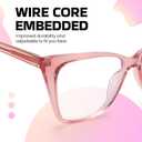 SODQW Pink Cateye Blue Light Glasses for Women, Trendy Cat Eye Anti Blue-light Glasses for Computer/TV/Phone/Gaming