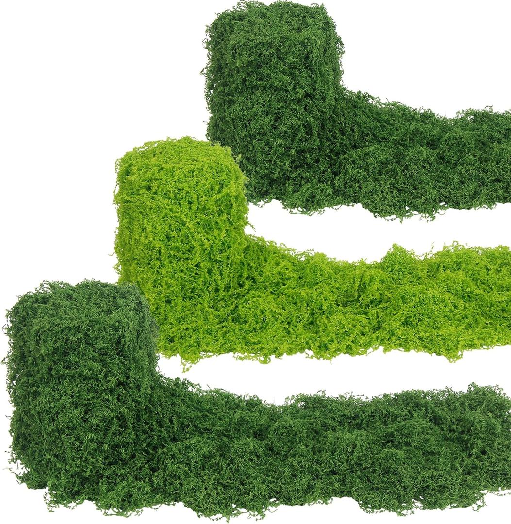 ACRYCS Fake Moss Rug Multicolor 4" x 47" Faux Moss for Table Runner Decorating Green Artificial Grass for Indoor Plants Wall Crafts DIY Table Centerpieces Fairy Woodland Garden Floral Wedding 10x120cm