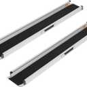 SCITOO Adjustable Wheelchair Ramp 8FT Non-Skid Threshold Ramp 600lbs Capacity Aluminum Portable Telescoping Ramp for Steps, Home, Stairs, Doorways