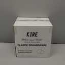 KIRE 100PCS Disposable Plates - White with Gold Rim Plastic Plates - Includes 50Pieces 10.25inch Dinner and 50Pieces 7.5inch Dessert/Salad Plate for Mother's Day/Wedding/Spring Party/Graduation