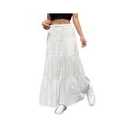 Milumia Women's Long Flowy Western Skirt Boho Tiered Flared Maxi Skirts
Large