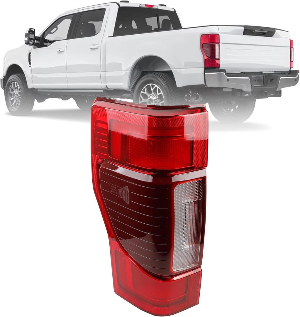 Dasbecan Left Driver Side LED Tail Light Assembly Compatible with 2020-2022 Ford F250 F350 F450 Blind Spot Can be Installed Taillight
