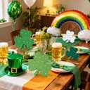 2 x St. Patrick's Day Shamrock Decorations,Wooden Saint Patrick Day Irish Ornament Wood Sign Tiered Tray Decor Set of 4,Green Clover Table Top Decoration for Home, Shelf, Door,Office Party