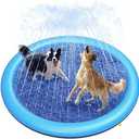 Peteast Dog Splash Pad 59" Anti-Slip Dog Pools for Large Dogs 0.58 mm Thick Dog Sprinkler Water Toy