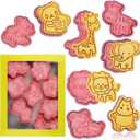 Animal Cookie Cutters With Plunger Stamps Set,8 Piece 3D Animal Embossing Cutters For Biscuit Fondant Cheese Baking Molds