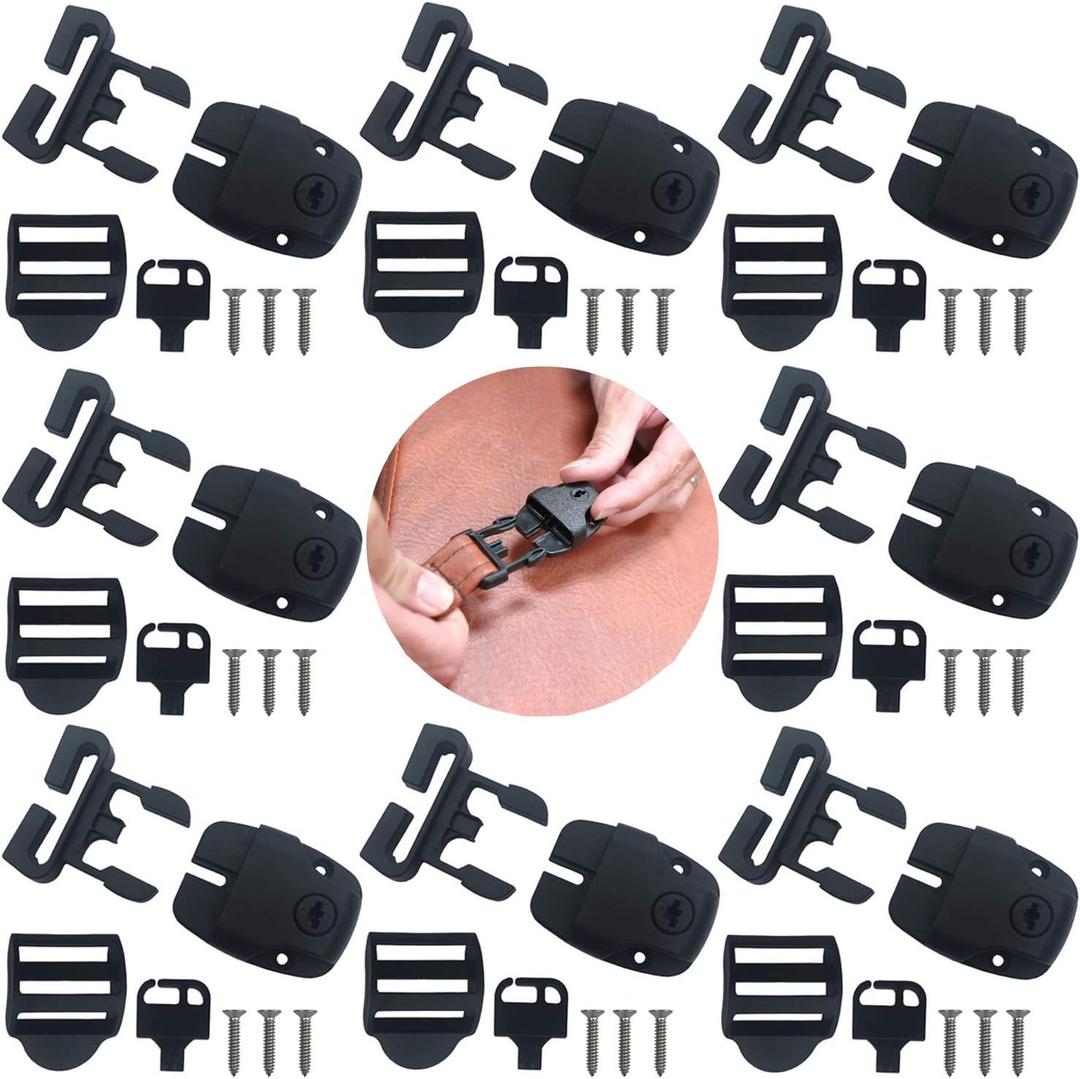 8 Set Hot Tub Cover Clips Replacement Latch Repair Kit Have Slot, Latches Clip Lock with Keys and Hardwares (8 Pack)