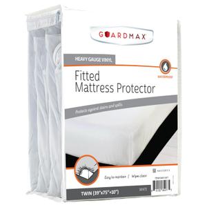 Guardmax Heavy Gauge Vinyl Full Size Mattress Protector - Waterproof & Dust Proof Mattress Cover with Stretchable Pockets - Soft, Comfortable, & Noiseless Waterproof Fitted Sheet.(54 x 75 x 12)