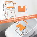 Foldable Shower Chair, Folding Bath Shower Seat for Inside Shower, Minimalist Shower Chair with Arms and Back Height Adjustable, Portable Safety Bath Chairs for Elderly, Seniors, Disabled