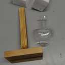 XXXFLOWER Plant Terrarium Wooden Stand 2 Love Bulb Vase+Glass Mushroom Propagation Planter