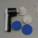 Electric Spin Scrubber, Cordless Shower Scrubber with Battery Level Display, 2 Speeds Electric Scrubber for Cleaning with 6 Replaceable Heads, Cleaning Brush for Bathroom/Sink/Window (White)