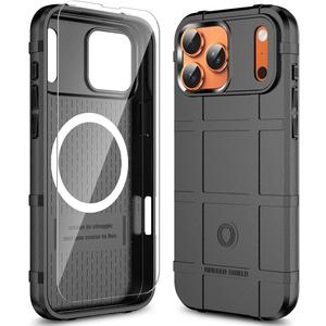 Rugged Shield Compatible with MagSafe Case for iPhone 17 Pro Max (6.9"), 8ft Military Drop Proof, Wear Resistant Tactical Cover, Dark Black