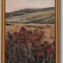 Gold Framed Wall Art Vintage Wildflower Canvas Wall Art Moody Landscape Artwork Nature Botanical Flower Prints Rustic Cottagecore Picture for Living Room Farmhouse Office Decor, 16x24