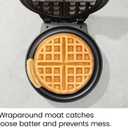 Chefman Anti-Overflow Belgian Waffle Maker w/Shade Selector, Temperature Control, Mess Free Moat, Round Iron w/Nonstick Plates & Cool Touch Handle, Measuring Cup Included, Black