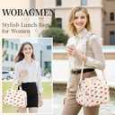 Lunch Box for Women,Insulated cherry Corduroy Lunch Tote Cute Lunch bag with Shoulder Strap, Multiple Pockets, Adult Teacher Nurse Bento Lunch Box for Women for work Picnic