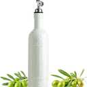 LYEOBOH Olive Oil Dispenser Bottle with Spout, Oil Dispenser for Kitchen - 17 OZ Ceramic Oil Dispensing Bottles for Kitchen, Cooking Oil Dispenser, Vinegar Dispenser Bottle Pour, White