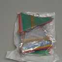 65ft 60 Flags Pastel Pennant Banner, Pastel Birthday Decorations with 5 x 13 ft Hemp Cords, Imitated Burlap Bunting for Graduation Classroom School Carnival Outdoor Ice Cream Party Decor