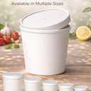 2 x Eco Friendly Recyclable Kraft Soup Bowls | White Disposable Food Cups with Lids | Containers - Soup Cups Great for Restaurants, Take-Outs, Or Disposable Soup Bowls To Go Lunch (25/Pack) (White, 8 oz)