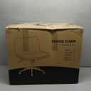 Marsail Armless-Office Desk Chair with Wheels: PU Leather Cross Legged Wide Chair, Comfortable Adjustable Swivel Computer Task Chairs for Home, Office, Make Up, Small Space, Bed Room, (Light Beige)