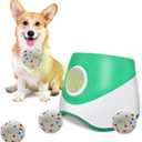 SOCO Automatic Ball Launcher for Dogs with Random Mode, 3 Settings to 45FT, Rechargeable Dog Ball Thrower with 4 ETPU Tennis Balls for Small Medium Breeds