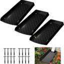 3Pack Gutter Downspout Splash Block, 12” Extra-Wide Gutter Downspout Extensions for Water Drainage, No-Install Design Down Spout Extender, Fixable Downspout Extender with 8 Fixing PP Nails, Black