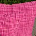 2 x Kevin Textile Pack of 2 Valentines Decorative Outdoor Waterproof Throw Pillow Covers Stripe Square Pillowcases Modern Cushion Cases for Patio Couch Bench 18 x 18 Inch Hot Pink