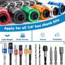12PCS Bit Holders 1/4 Socket, Hex Shank Screwdriver Bit Holder for Impact Driver Drill Bit Keychain Extension Bar Quick Release Easy Change, Screwdriver Bit Holders for Tools & Home Improvement Gift