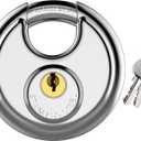 Puroma Keyed Padlock, Stainless Steel Locker Lock Heavy Duty Locks with 3 Keys, Waterproof Outdoors Gate Storage Unit Lock with 3/8 Inch Shackle for Warehouse, Gym Storage Locker (1 Pack) (Large, Silver)