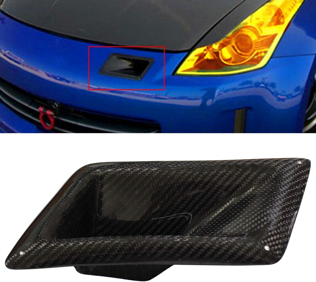 NewYall Front Left Carbon Fiber Bumper Cover Air Vent Intake Duct for Nissan 350Z 2003-2009