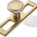 khtumeware 5 Pack 1-1/4 Inch Cabinet Knobs Champagne Bronze Backplate with Base Plate Zinc Solid Brushed Brass Kitchen Cabinet Handles Drawer Pulls Cabinet Hardware