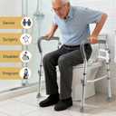Toilet Safety Rails for Seniors, Adjustable Toilet Safety Frame Handles Fits Most Toilets, Mothers Day Gifts for Handicap and Disabled Seniors Elderly, Foldable, Safe Weight Capacity of 330 lbs(150KG)