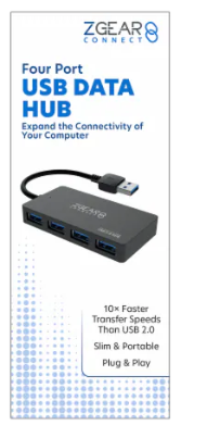 ZGEAR 4 PORT USB DATA HUB