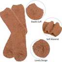 6 Pairs Womens Fuzzy Socks Winter Warm Soft Cozy Fluffy Microfiber House Sleeping Slipper Socks Christmas Gifts (Multicolor 05)