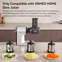 Slicer Shredder Attachments for ORMEO HOME Juicer Machine ZM1535 Cold Press Juicer,3 Interchangeable Blades,Cheese Grater with 360 Rotating Drum,Rotary Slicer/Shredder for Fruit,Vegetables,Nuts