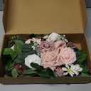 Wedding decor (pack of 2) Welcome Sign Flower Backdrop Garland For Ceremony Reception Wall Easel Home Decoration Entryway Faux Outdoor Board Head Table Decor (Dusty Rose)
