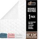 GORILLA GRIP Washable Underpads, Waterproof Reusable Heavy Absorbency Incontinence Bed Pads, Leak Proof Toddler Mattress Pad, 52x34 Slip Resistant Protector for Bedwetting, Adults and Kids, White