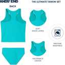 Lands' End Girls' UPF 50+ Swim Bikini Bottom and Racerback Tankini Set, Ceramic, Large