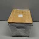 2 Set Pantry Organizer and Storage, Stackable Trash Bag Dispenser Clear Acrylic Kitchen Counter Pantry Baskets for Potato, Onion, Produce, Fruit, Vegetable, Snack, Trash Bag Holder with Bamboo Lid