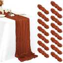 14 Packs Terracotta Gauze Boho Cheese Cloth Table Decor - 20"x70" Rustic Wedding & Party Table Runner