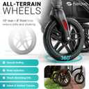 Helavo Wide 2 in 1 Walker Wheelchair Combo with 10" All Terrain Wheels, Lightweight Rollator Transport Chair Combo, 300 lbs Load Capacity with Adjustable Height