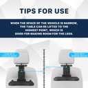 Car Back Seat Tray Table, Stable Foldable Auto Backseat Food Trays Desk for Rear Passenger Road Trip Eating & Work, Multifunctional Adjustable Travel Tray with Phone Drink Holder for Laptop iPad